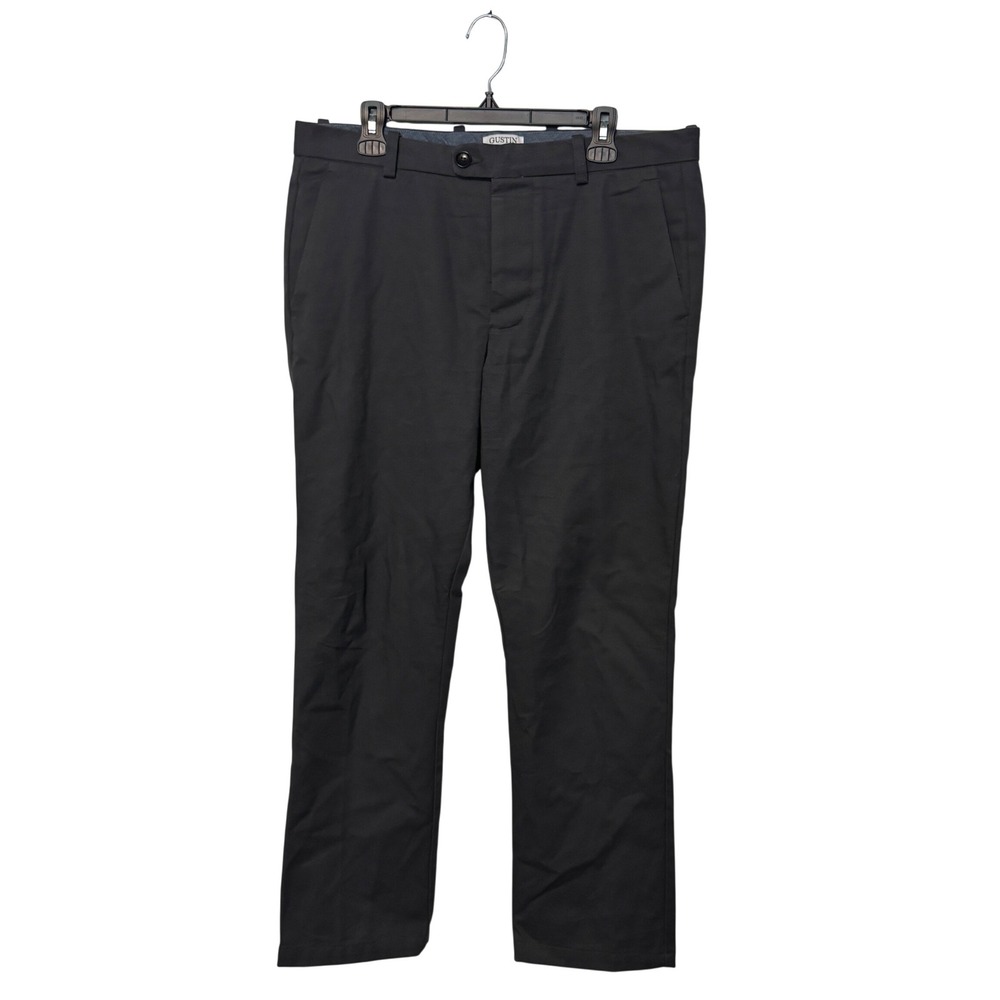 Gustin Duck Canvas Chino Pants Mens 36 Charcoal Gray Straight Button Fly USA
